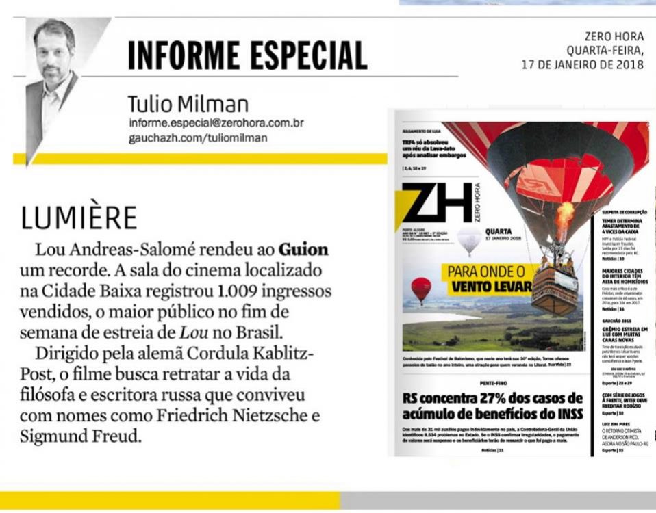 O nosso cliente Guion Center foi nota da coluna Informe Especial.